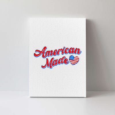 Cute American Made American USA Flag Heart Canvas