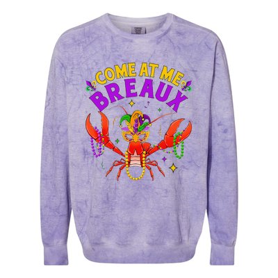 Come At Me Breaux Crawfish Beads Funny Mardi Gras Carnival Colorblast Crewneck Sweatshirt