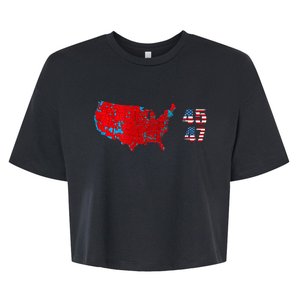 Cool Accurate Map Of 2024 Election Funny 2024 Election 45 47 Bella+Canvas Jersey Crop Tee