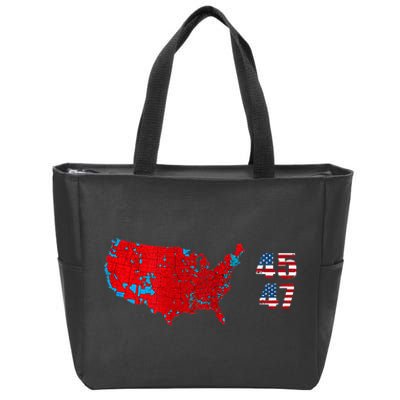 Cool Accurate Map Of 2024 Election Funny 2024 Election 45 47 Zip Tote Bag