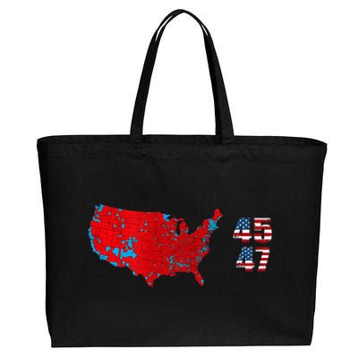 Cool Accurate Map Of 2024 Election Funny 2024 Election 45 47 Cotton Canvas Jumbo Tote