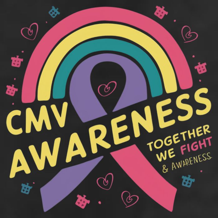 Cmv Awareness Month Ribbon Cmv Awareness Month Rainbow 2024 Gift Beanie