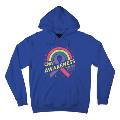 Cmv Awareness Month Ribbon Cmv Awareness Month Rainbow 2024 Gift Hoodie