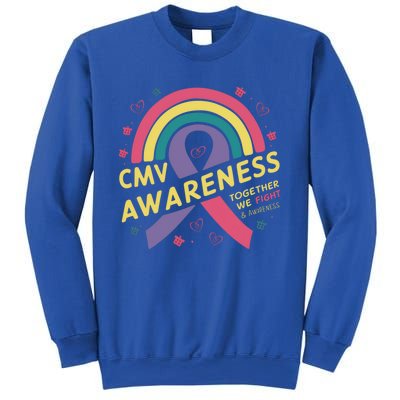 Cmv Awareness Month Ribbon Cmv Awareness Month Rainbow 2024 Gift Sweatshirt