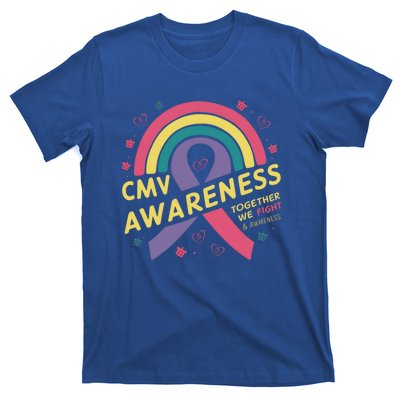 Cmv Awareness Month Ribbon Cmv Awareness Month Rainbow 2024 Gift T-Shirt