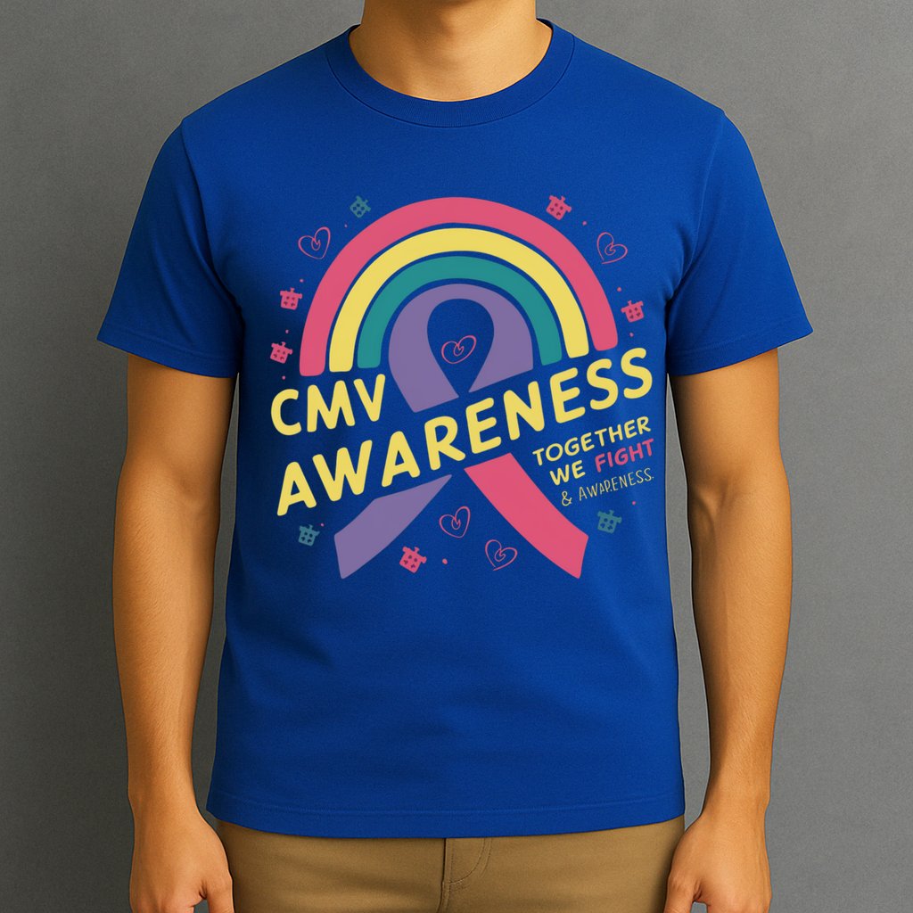Cmv Awareness Month Ribbon Cmv Awareness Month Rainbow 2024 Gift T-Shirt