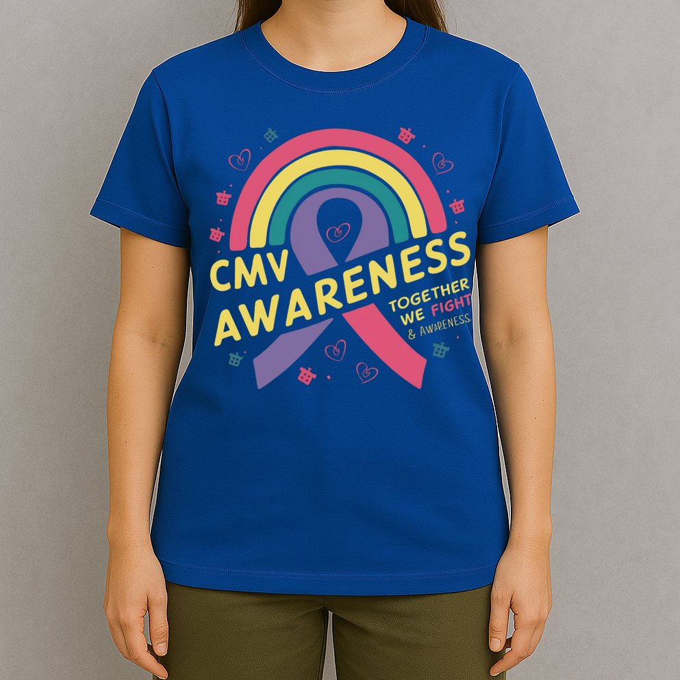 Cmv Awareness Month Ribbon Cmv Awareness Month Rainbow 2024 Gift T-Shirt