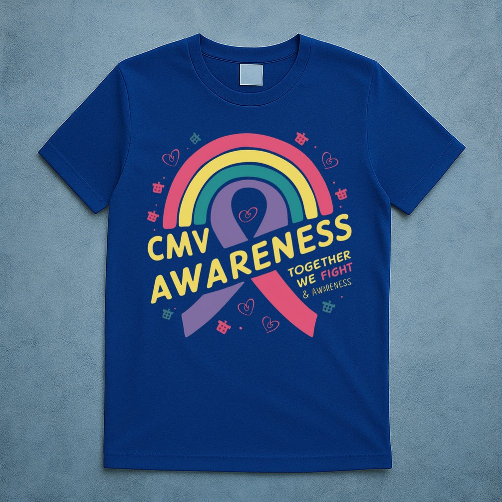 Cmv Awareness Month Ribbon Cmv Awareness Month Rainbow 2024 Gift T-Shirt
