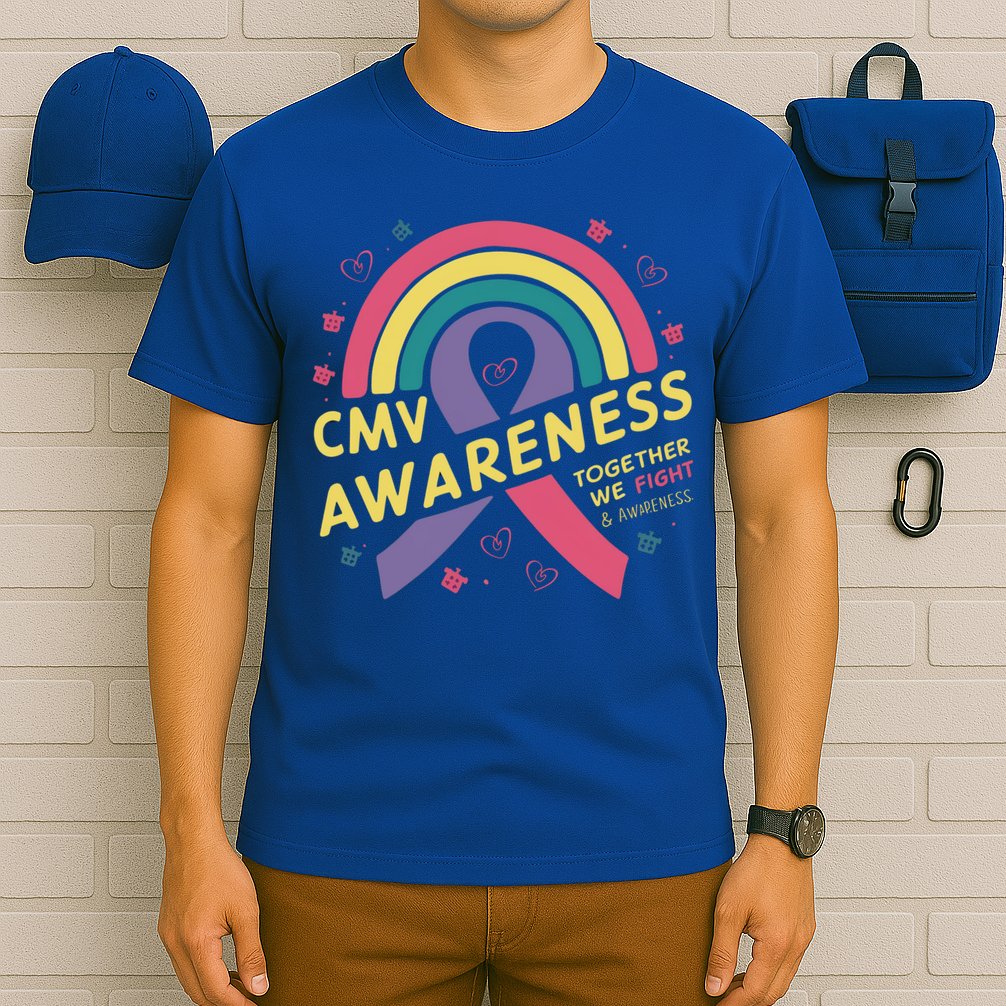 Cmv Awareness Month Ribbon Cmv Awareness Month Rainbow 2024 Gift T-Shirt