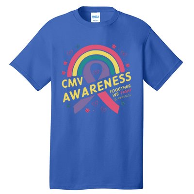 Cmv Awareness Month Ribbon Cmv Awareness Month Rainbow 2024 Gift Tall T-Shirt