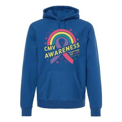 Cmv Awareness Month Ribbon Cmv Awareness Month Rainbow 2024 Gift Premium Hoodie