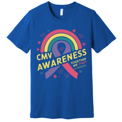 Cmv Awareness Month Ribbon Cmv Awareness Month Rainbow 2024 Gift Premium T-Shirt
