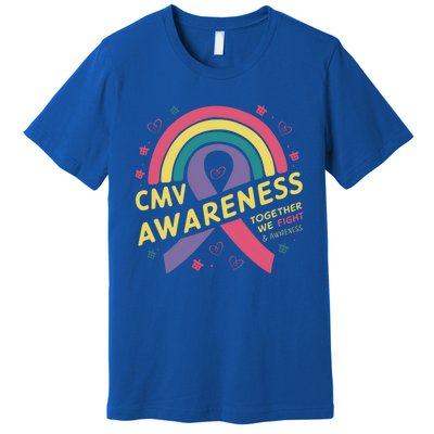 Cmv Awareness Month Ribbon Cmv Awareness Month Rainbow 2024 Gift Premium T-Shirt