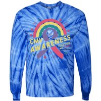 Cmv Awareness Month Ribbon Cmv Awareness Month Rainbow 2024 Gift Tie-Dye Long Sleeve Shirt