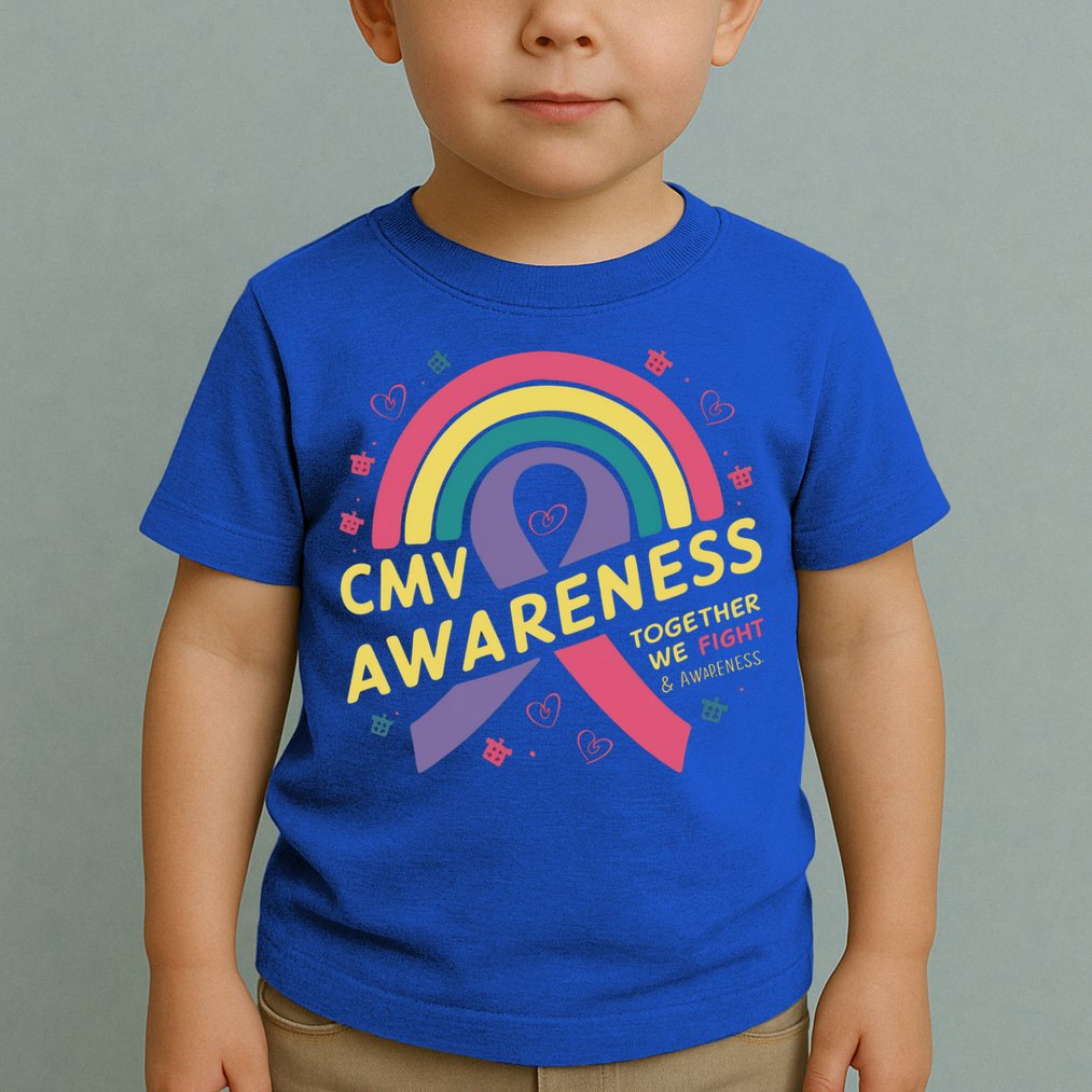 Cmv Awareness Month Ribbon Cmv Awareness Month Rainbow 2024 Gift Toddler T-Shirt