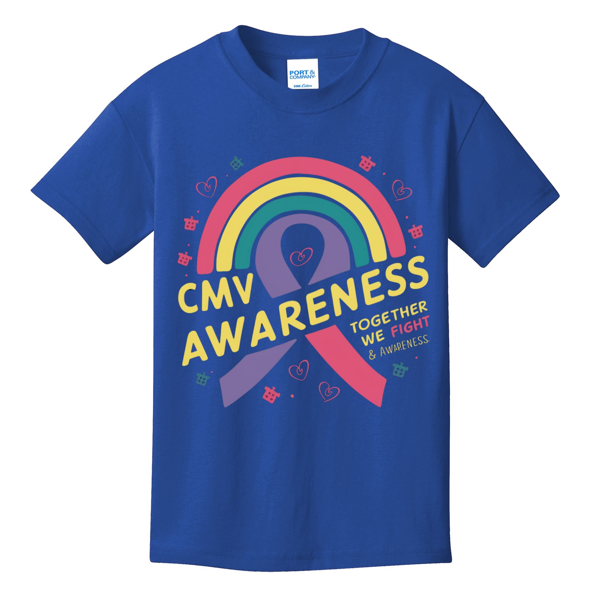 Cmv Awareness Month Ribbon Cmv Awareness Month Rainbow 2024 Gift Kids T-Shirt