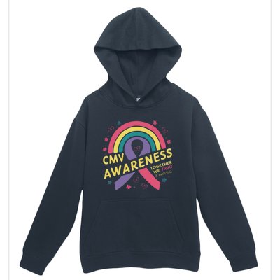 Cmv Awareness Month Ribbon Cmv Awareness Month Rainbow 2024 Gift Urban Pullover Hoodie