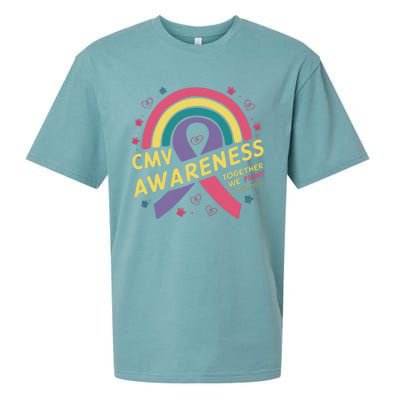 Cmv Awareness Month Ribbon Cmv Awareness Month Rainbow 2024 Gift Sueded Cloud Jersey T-Shirt