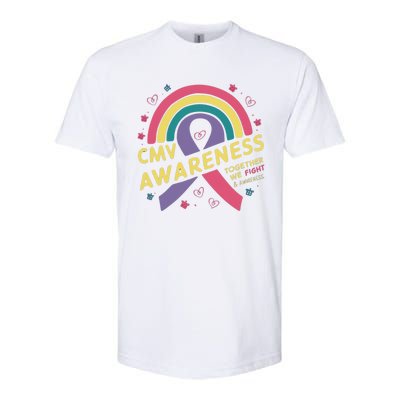 Cmv Awareness Month Ribbon Cmv Awareness Month Rainbow 2024 Gift Softstyle CVC T-Shirt