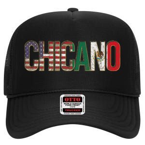 Chicano American Mexican Patriotic Chicano High Crown Mesh Back Trucker Hat