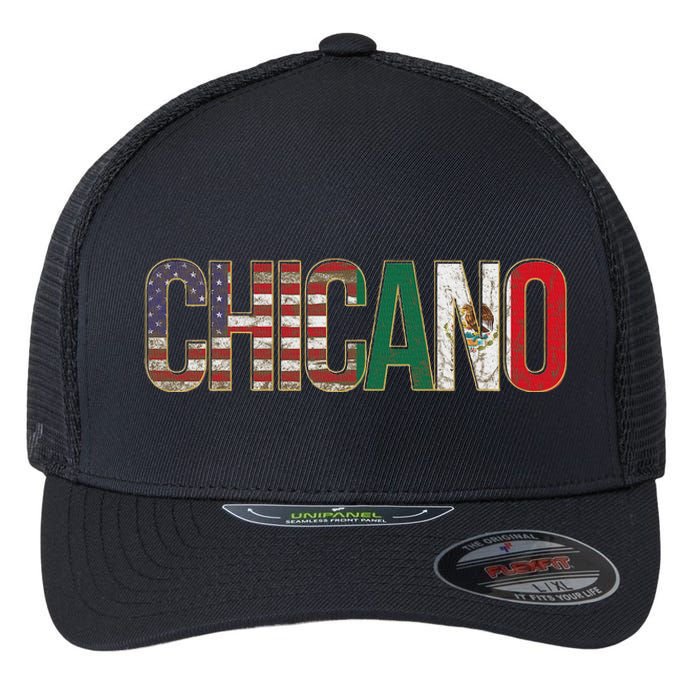 Chicano American Mexican Patriotic Chicano Flexfit Unipanel Trucker Cap