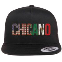 Chicano American Mexican Patriotic Chicano Flat Bill Trucker Hat