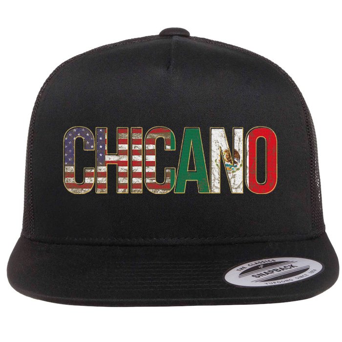 Chicano American Mexican Patriotic Chicano Flat Bill Trucker Hat