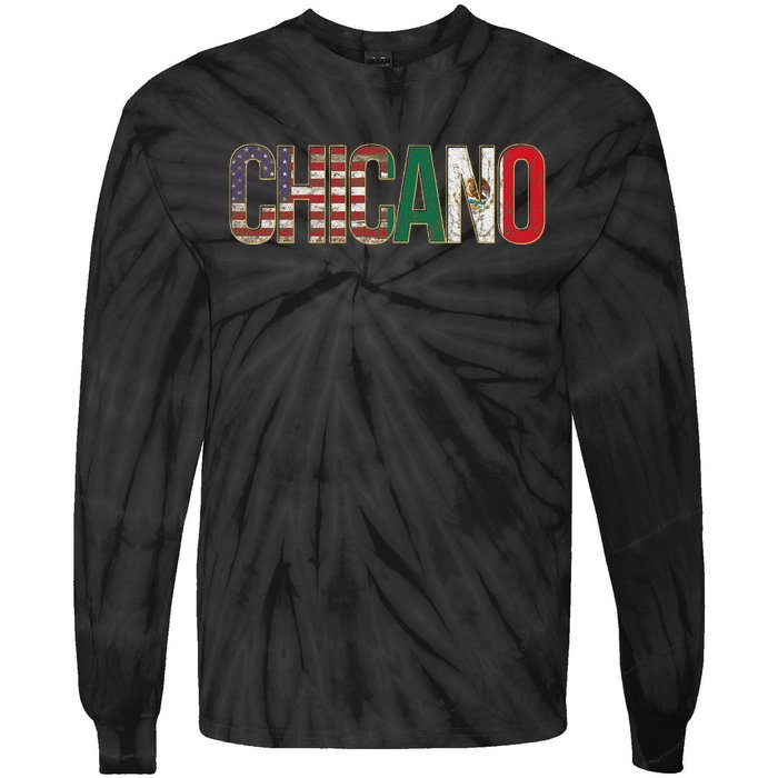 Chicano American Mexican Patriotic Chicano Tie-Dye Long Sleeve Shirt