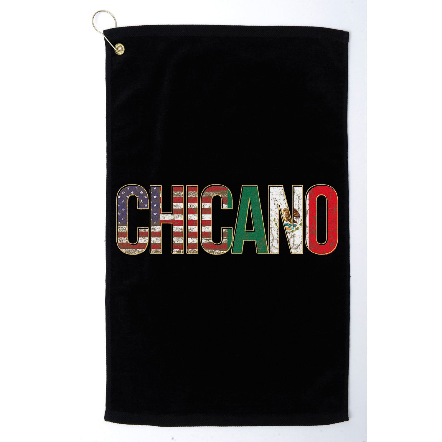 Chicano American Mexican Patriotic Chicano Golf Towel