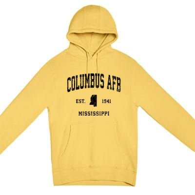 Columbus Afb Mississippi Ms Vintage Established Athletic Sports Premium Pullover Hoodie