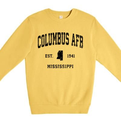 Columbus Afb Mississippi Ms Vintage Established Athletic Sports Premium Crewneck Sweatshirt