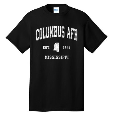 Columbus Afb Mississippi Ms Vintage Established Athletic Sports Tall T-Shirt