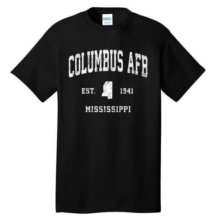 Columbus Afb Mississippi Ms Vintage Established Athletic Sports Tall T-Shirt