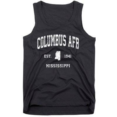 Columbus Afb Mississippi Ms Vintage Established Athletic Sports Tank Top