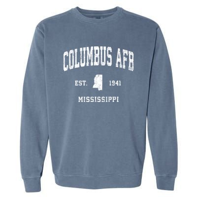 Columbus Afb Mississippi Ms Vintage Established Athletic Sports Garment-Dyed Sweatshirt