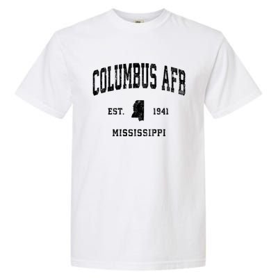 Columbus Afb Mississippi Ms Vintage Established Athletic Sports Garment-Dyed Heavyweight T-Shirt