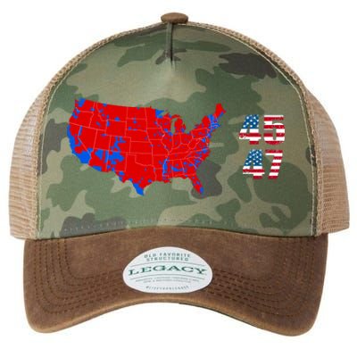 Cool Accurate Map Of 2024 Election Funny 2024 Election 45 47 Legacy Tie Dye Trucker Hat