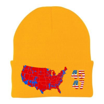 Cool Accurate Map Of 2024 Election Funny 2024 Election 45 47 Knit Cap Winter Beanie