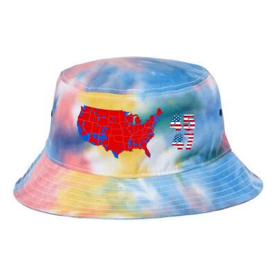 Cool Accurate Map Of 2024 Election Funny 2024 Election 45 47 Tie Dye Newport Bucket Hat