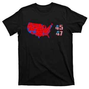 Cool Accurate Map Of 2024 Election Funny 2024 Election 45 47 T-Shirt