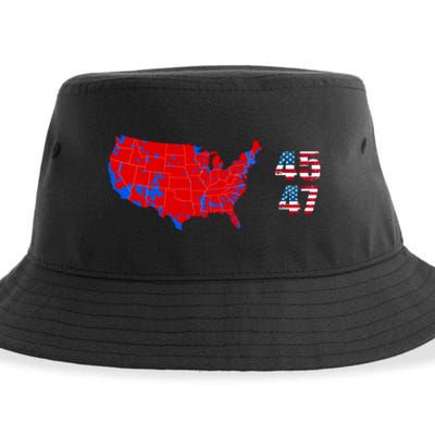 Cool Accurate Map Of 2024 Election Funny 2024 Election 45 47 Sustainable Bucket Hat