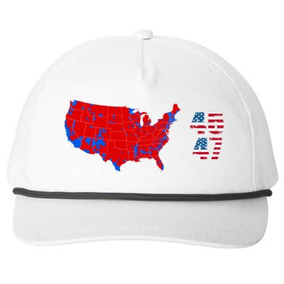 Cool Accurate Map Of 2024 Election Funny 2024 Election 45 47 Snapback Five-Panel Rope Hat