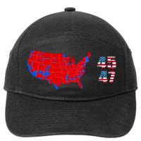 Cool Accurate Map Of 2024 Election Funny 2024 Election 45 47 7-Panel Snapback Hat