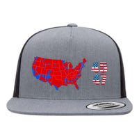 Cool Accurate Map Of 2024 Election Funny 2024 Election 45 47 Flat Bill Trucker Hat