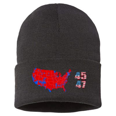 Cool Accurate Map Of 2024 Election Funny 2024 Election 45 47 Sustainable Knit Beanie