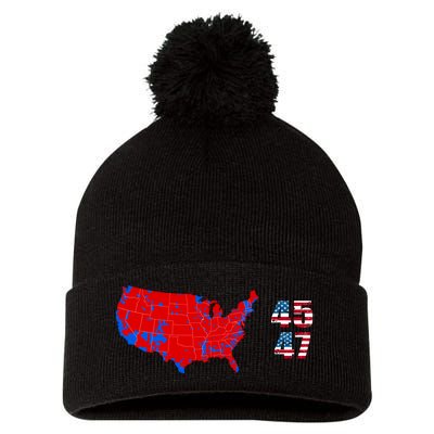 Cool Accurate Map Of 2024 Election Funny 2024 Election 45 47 Pom Pom 12in Knit Beanie