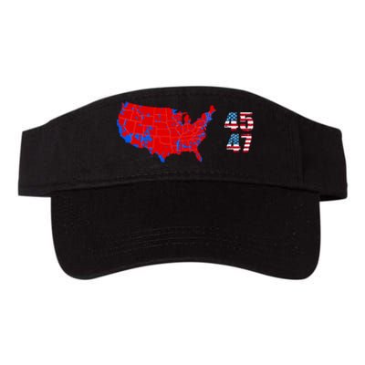 Cool Accurate Map Of 2024 Election Funny 2024 Election 45 47 Valucap Bio-Washed Visor