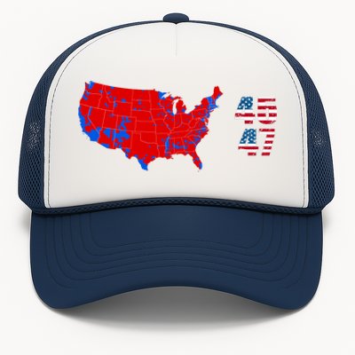 Cool Accurate Map Of 2024 Election Funny 2024 Election 45 47 Trucker Hat