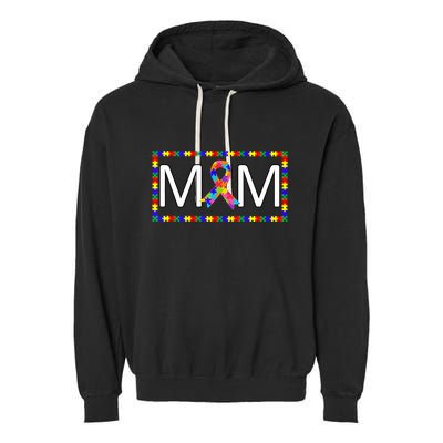 Cute Autism Mom Autism Awareness Puzzle Pieces Mom Gifts Garment-Dyed Fleece Hoodie