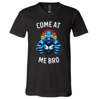 Come At Me Bro Vr Gamer Blue Gorilla Monke Tag V-Neck T-Shirt